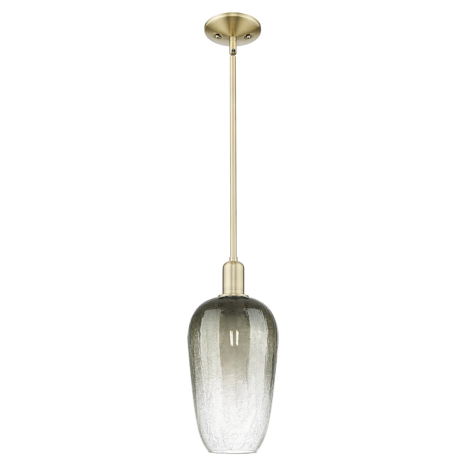 Innovations Brookhaven Flute 7in 1-Light Mini Pendant | Industrial Antique Brass and Slate Glass | Kitchen Island & Dining Room | Model 716-1S-AB-G484-7SL