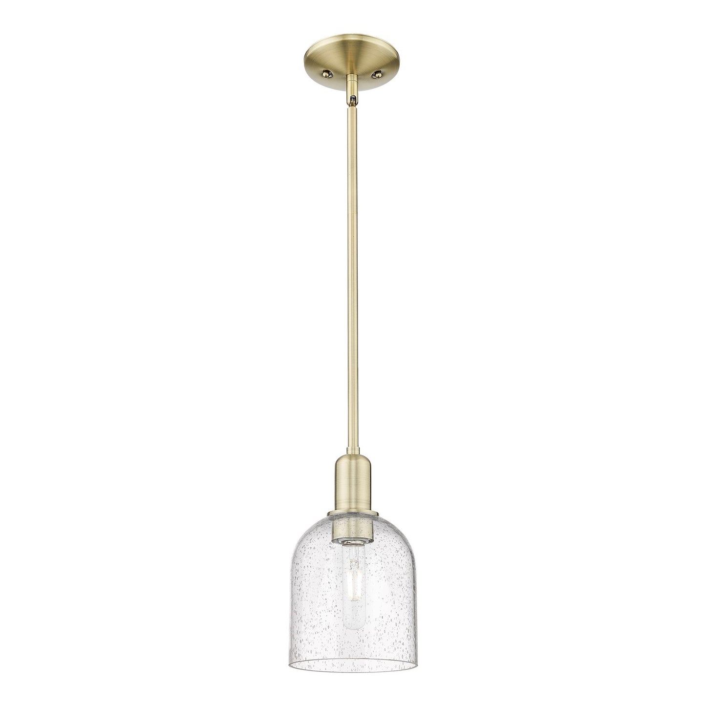 Innovations Bella 6in 1-Light Mini Pendant | Industrial Antique Brass and Seedy Glass | Kitchen Island & Dining Room | 5.5 x | Model 716-1S-AB-G558-6SDY