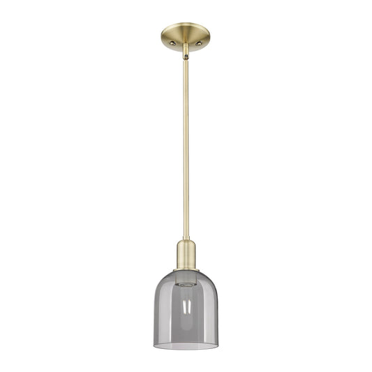 Innovations Bella 6in 1-Light Mini Pendant | Industrial Antique Brass Steel and Light Smoke Glass | Kitchen Island & Dining | Model 716-1S-AB-G558-6SM