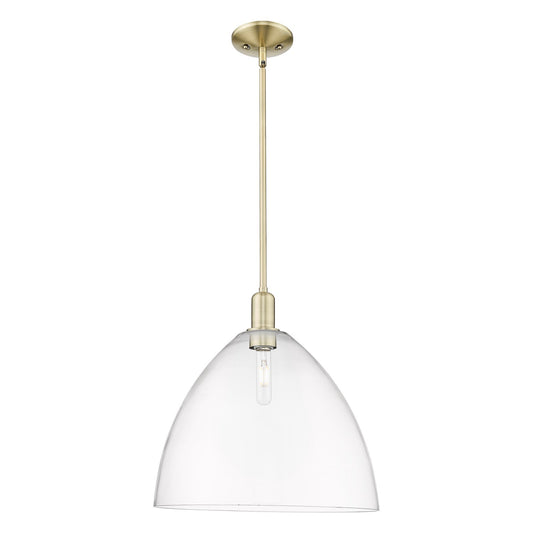 Innovations Bristol 16in 1-Light Mini Pendant | Industrial Antique Brass and Clear Glass | Kitchen Island & Dining Room | 16 x | Model 716-1S-AB-GBD-162