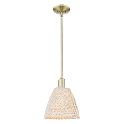 Innovations NB Dome 1Lt 9" Stem Mini Pendant, AB/NF - 716-1S-AB-NBD-9-NAT