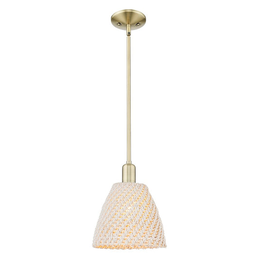 Innovations NB Dome 1Lt 9" Stem Mini Pendant, AB/NF - 716-1S-AB-NBD-9-NAT
