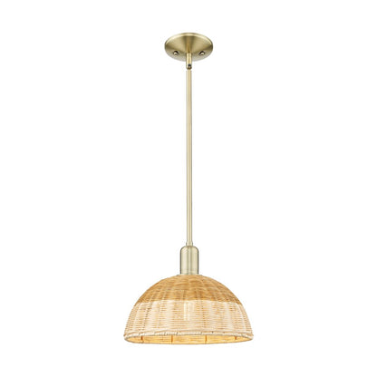 Innovations NB Dome 1Lt Stem Mini Pendant/12" AB/NF - 716-1S-AB-NBD2-12-NAT