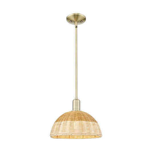 Innovations NB Dome 1Lt Stem Mini Pendant/12" AB/NF - 716-1S-AB-NBD2-12-NAT