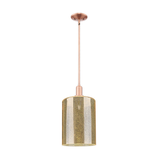 Innovations Cobbleskill 9in 1-Light Mini Pendant | Industrial Antique Copper Steel and Mercury Glass | Kitchen Island & Dining | Model 716-1S-AC-G116-L