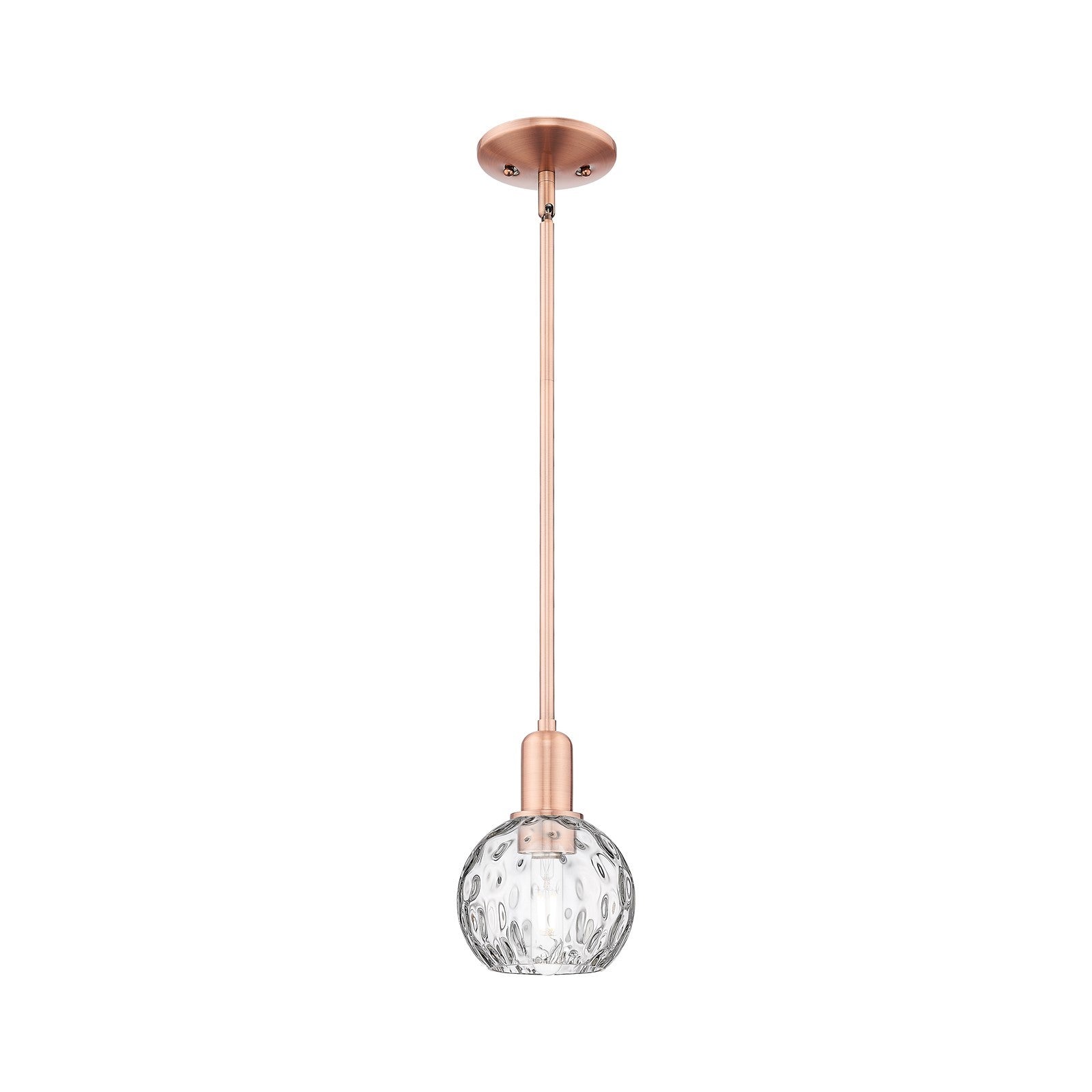 Innovations Athens Water Glass 6in 1-Light Mini Pendant | Industrial Antique Copper Steel and Clear Water Glass | Kitchen Island | Model 716-1S-AC-G1215-6