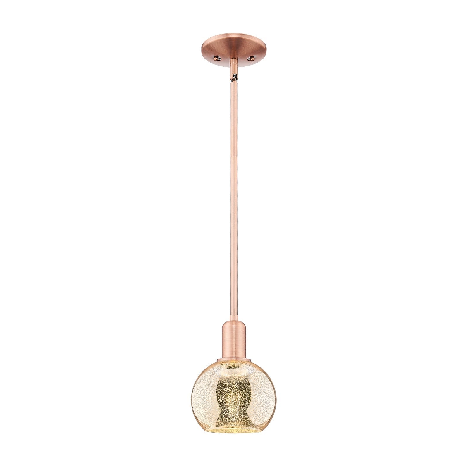 Innovations Athens 6in 1-Light Mini Pendant | Industrial Antique Copper Steel and Mercury Glass | Kitchen Island & Breakfast Nook | Model 716-1S-AC-G128-6