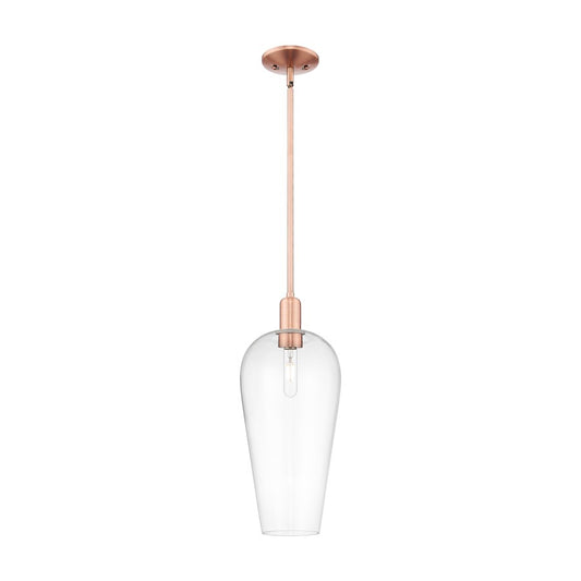 Innovations Chelsea 1Lt 8" Stem Mini Pendant, Copper/Clear - 716-1S-AC-G456-8CL