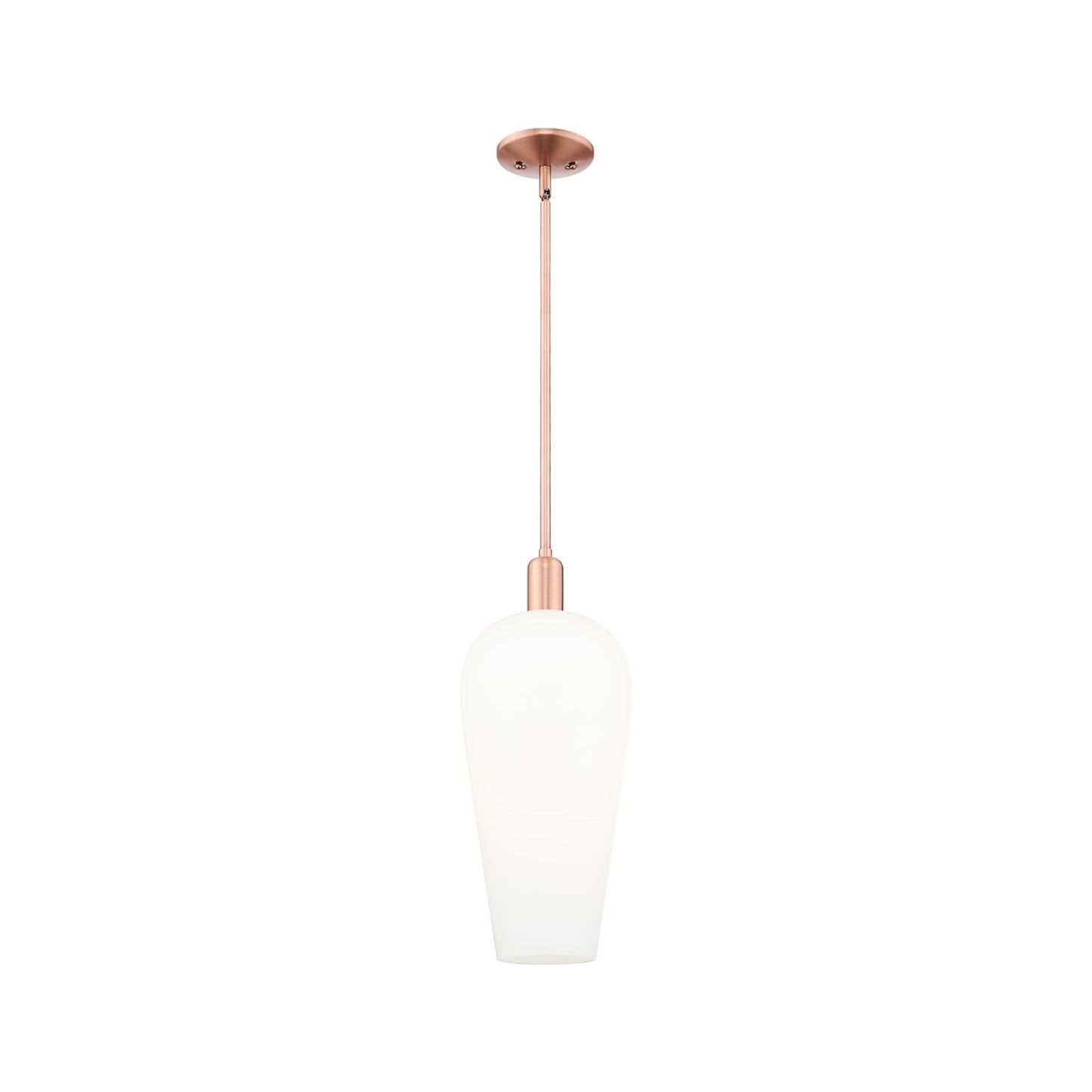 Innovations Chelsea 8in 1-Light Mini Pendant | Industrial Antique Copper and White Glass | Kitchen Island & Dining Room | 8 x 8 | Model 716-1S-AC-G456-8WH