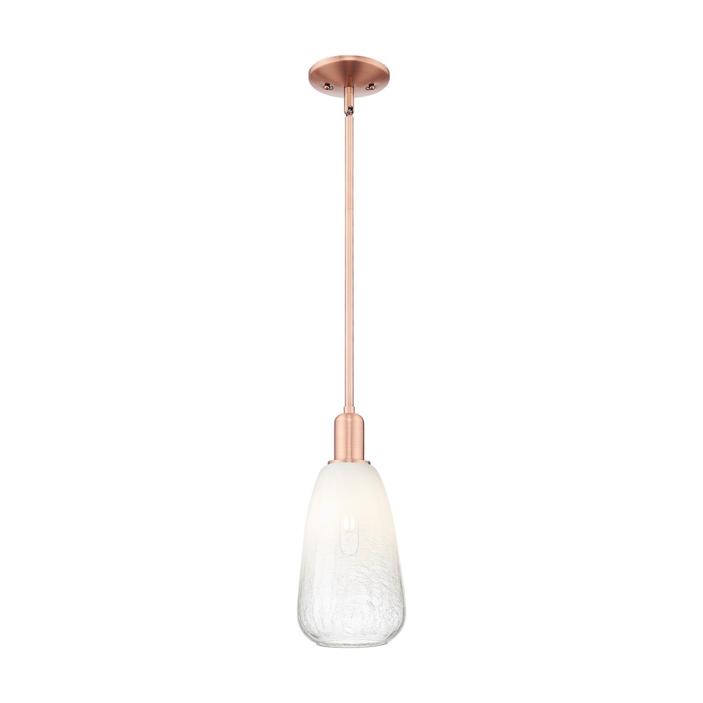 Innovations Brookhaven Almond 6in 1-Light Mini Pendant | Industrial Antique Copper Steel and Opal Glass | Kitchen Island & | Model 716-1S-AC-G480-6OP