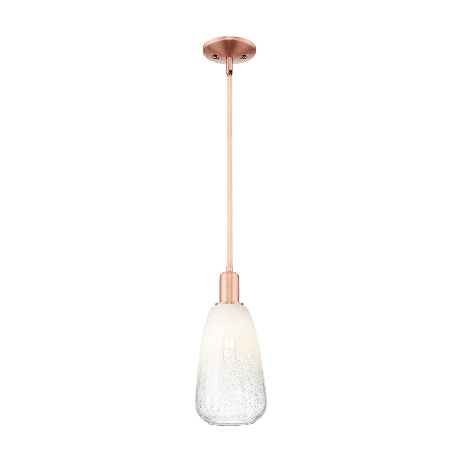 Innovations Brookhaven Almond 6in 1-Light Mini Pendant | Industrial Antique Copper Steel and Opal Glass | Kitchen Island & | Model 716-1S-AC-G480-6OP