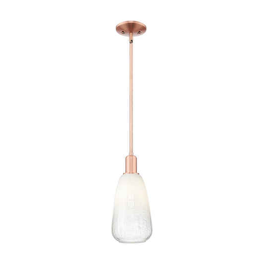 Innovations Brookhaven Almond 6in 1-Light Mini Pendant | Industrial Antique Copper Steel and Opal Glass | Kitchen Island & | Model 716-1S-AC-G480-6OP