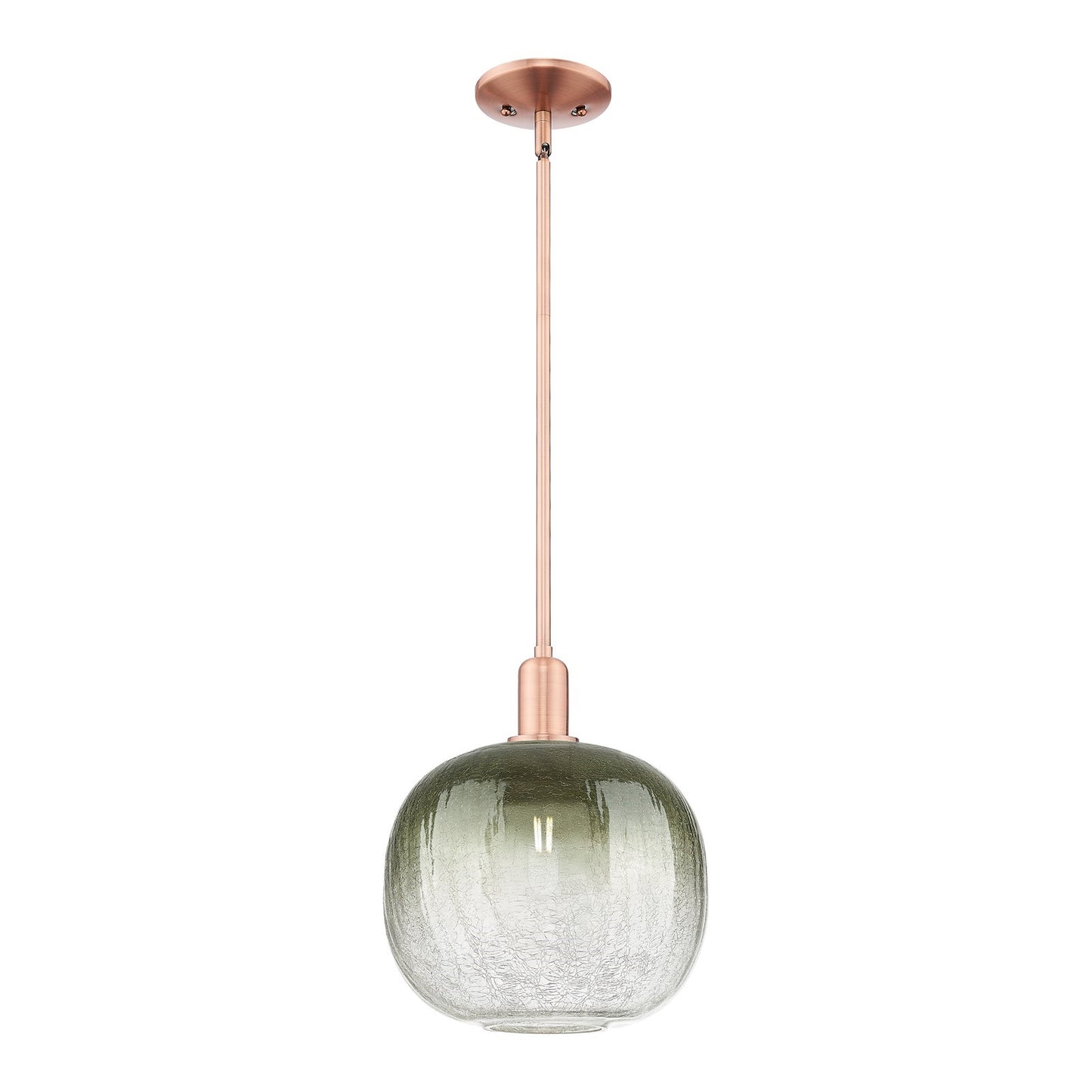 Innovations Brookhaven Sphere 10.5in 1-Light Mini Pendant | Industrial Antique Copper and Slate Glass | Kitchen Island & | Model 716-1S-AC-G481-10SL