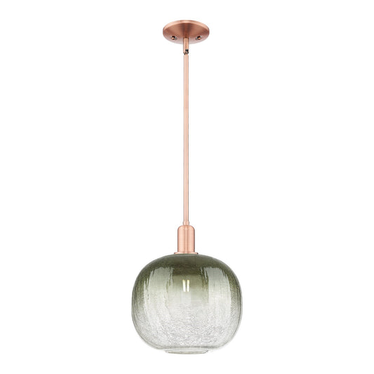 Innovations Brookhaven Sphere 10.5in 1-Light Mini Pendant | Industrial Antique Copper and Slate Glass | Kitchen Island & | Model 716-1S-AC-G481-10SL