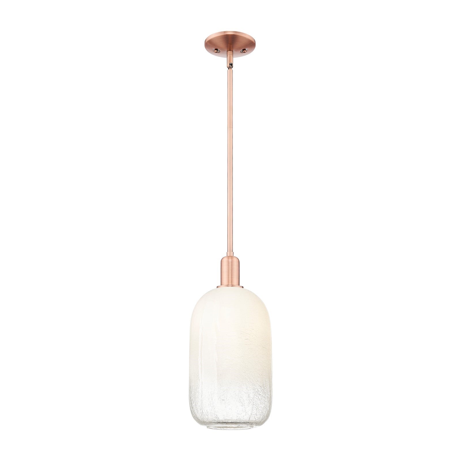 Innovations Brookhaven Cloche 7in 1-Light Mini Pendant | Industrial Antique Copper Steel and Opal Glass | Kitchen Island & | Model 716-1S-AC-G482-7OP