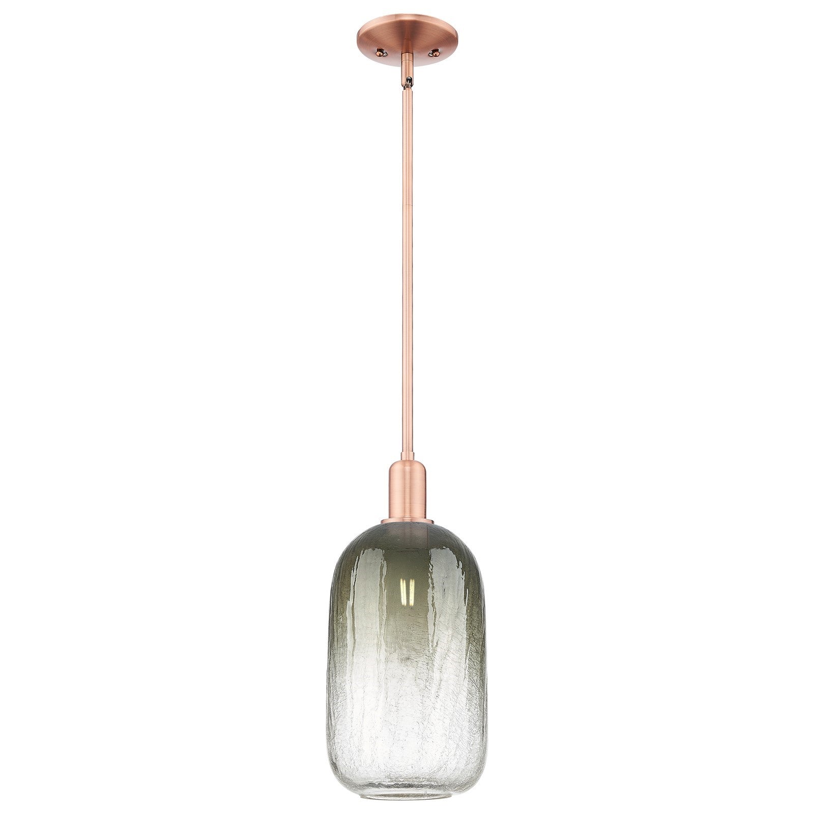 Innovations Brookhaven Cloche 7in 1-Light Mini Pendant | Industrial Antique Copper Steel and Slate Glass | Kitchen Island | 7 x | Model 716-1S-AC-G482-7SL