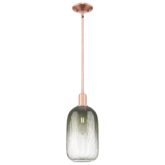 Innovations Brookhaven Cloche 7in 1-Light Mini Pendant | Industrial Antique Copper Steel and Slate Glass | Kitchen Island | 7 x | Model 716-1S-AC-G482-7SL