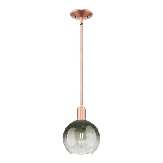 Innovations Brookhaven Globe 8in 1-Light Mini Pendant | Industrial Antique Copper Steel and Slate Glass | Kitchen Island & | Model 716-1S-AC-G483-8SL