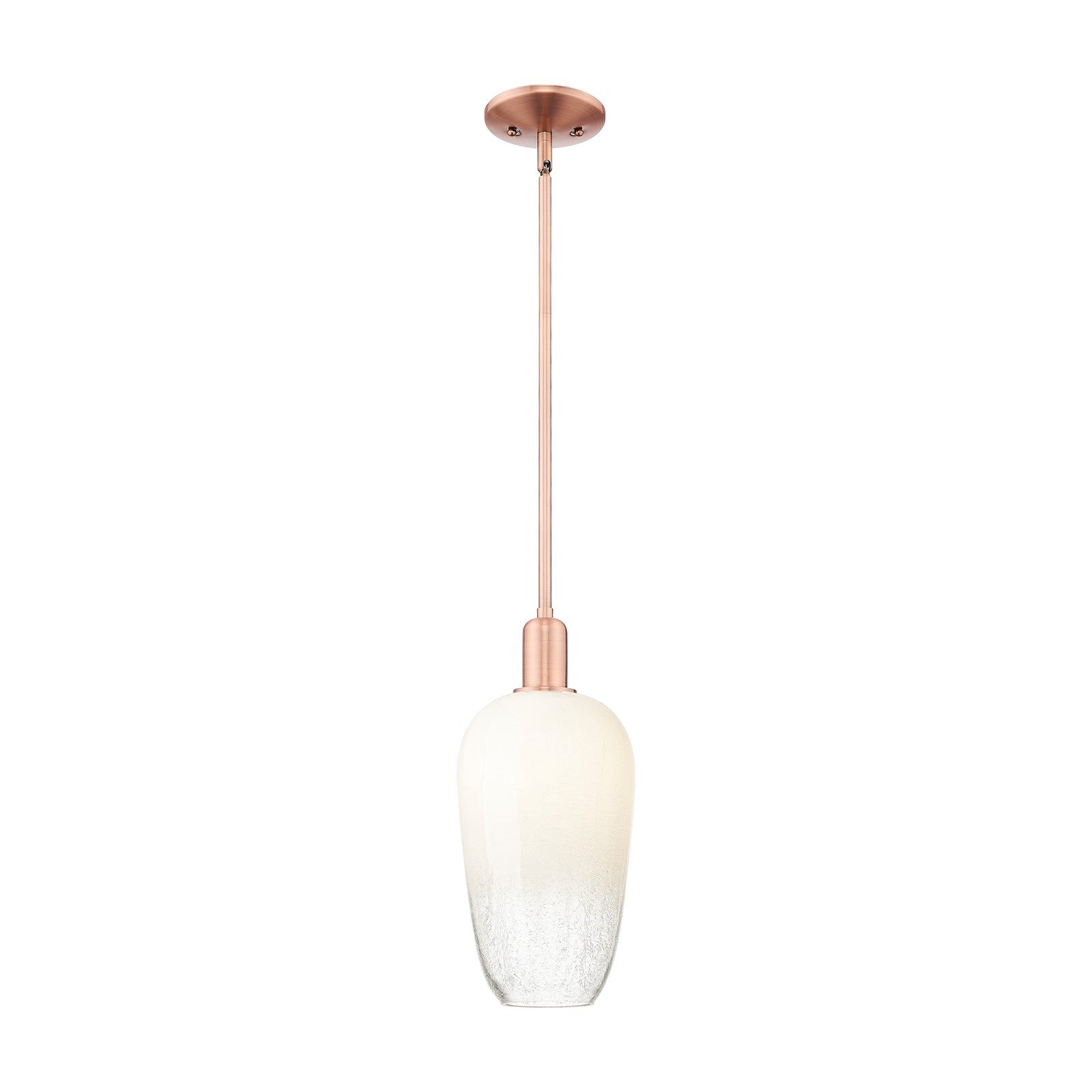 Innovations Brookhaven Flute 7in 1-Light Mini Pendant | Industrial Antique Copper Steel and Opal Glass | Kitchen Island & | Model 716-1S-AC-G484-7OP