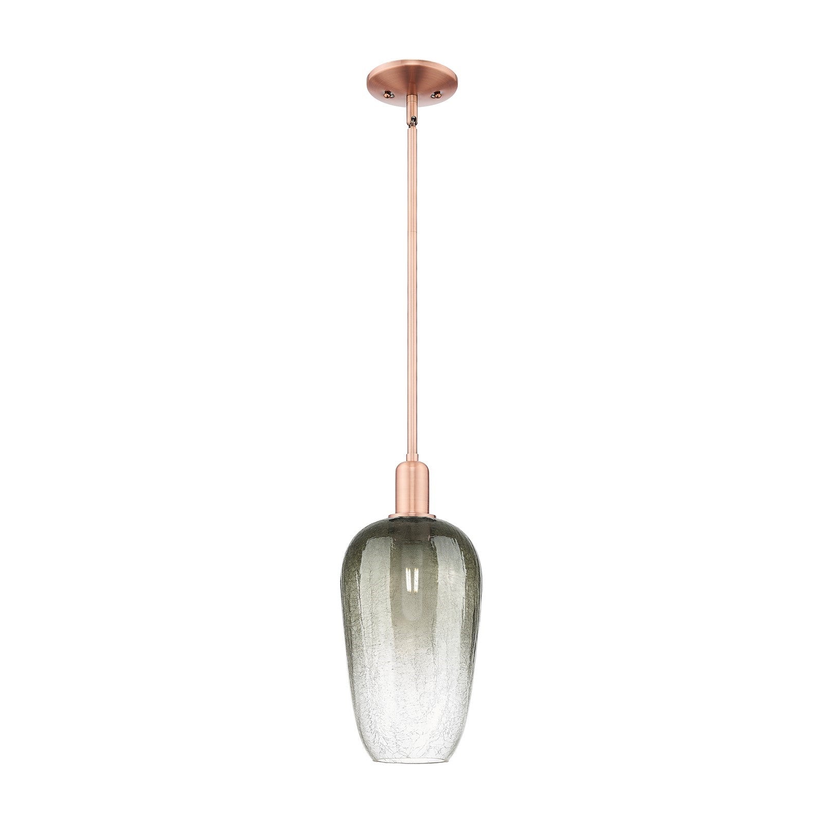 Innovations Brookhaven Flute 7in 1-Light Mini Pendant | Industrial Antique Copper Steel and Slate Glass | Kitchen Island & | Model 716-1S-AC-G484-7SL