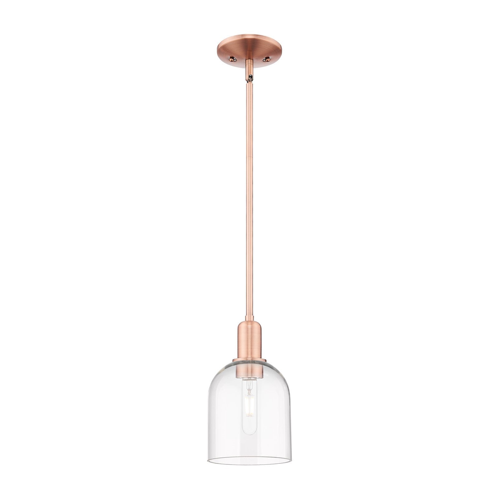 Innovations Bella 6in 1-Light Mini Pendant | Industrial Antique Copper Steel and Clear Glass | Kitchen Island & Dining Room | Model 716-1S-AC-G558-6CL