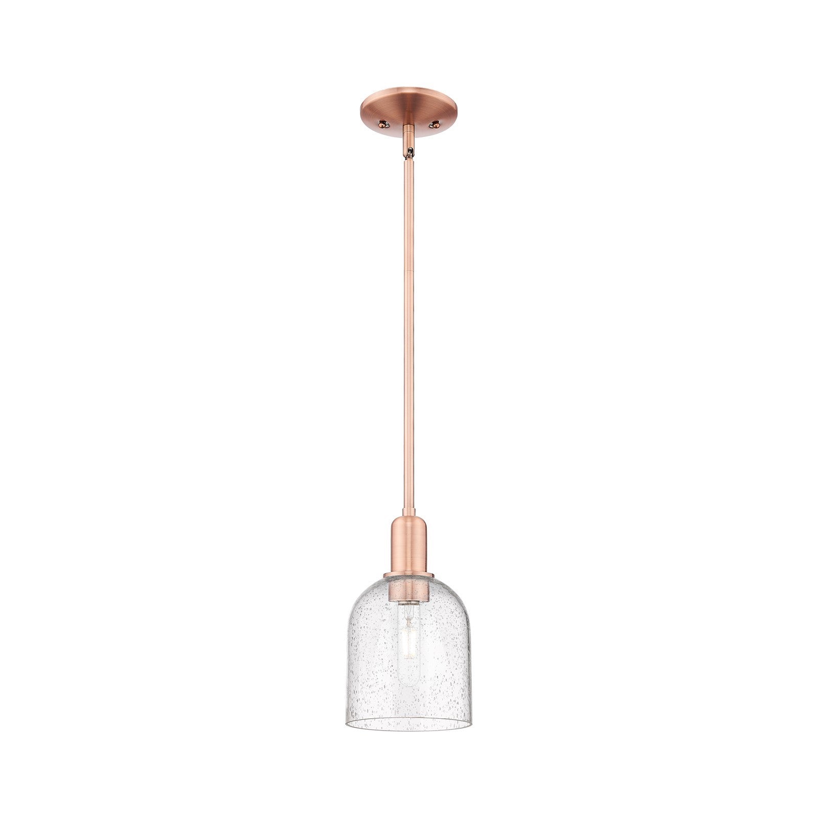 Innovations Bella 6in 1-Light Mini Pendant | Industrial Antique Copper Steel and Seedy Glass | Kitchen Island | 5.5 x 5.5 x | Model 716-1S-AC-G558-6SDY
