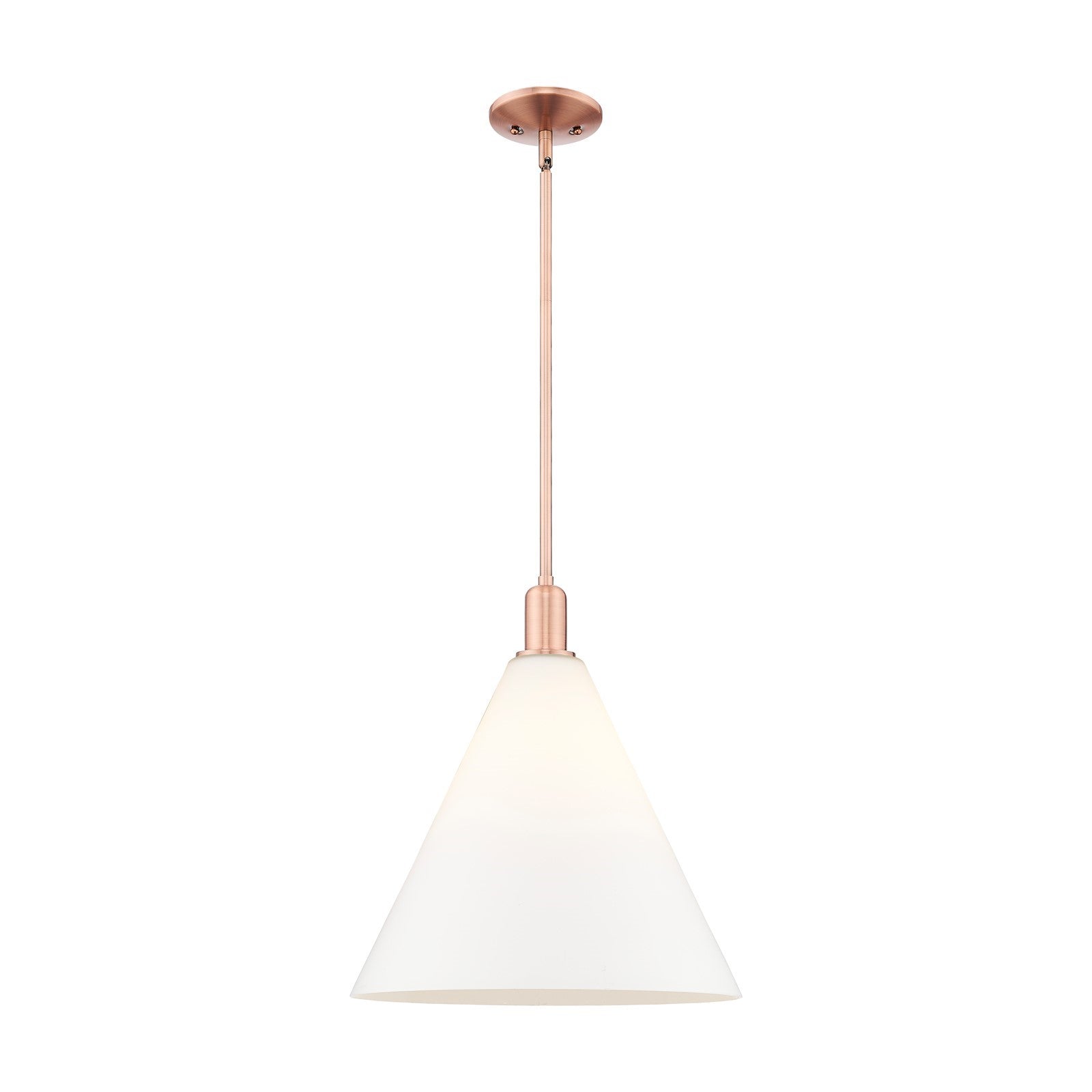 Innovations Berkshire Glass 16in 1-Light Mini Pendant | Industrial Antique Copper Steel and Matte White Glass | Kitchen Island & | Model 716-1S-AC-GBC-161