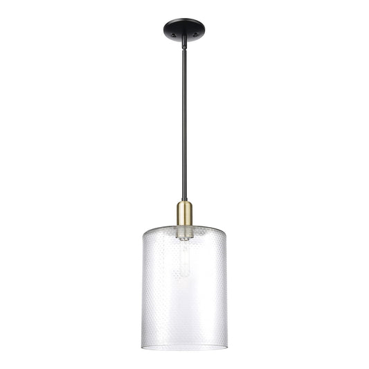 Innovations Cobbleskill 9in 1-Light Mini Pendant | Industrial Black Antique Brass and Clear Glass | Kitchen Island & Dining Room | Model 716-1S-BAB-G112-L
