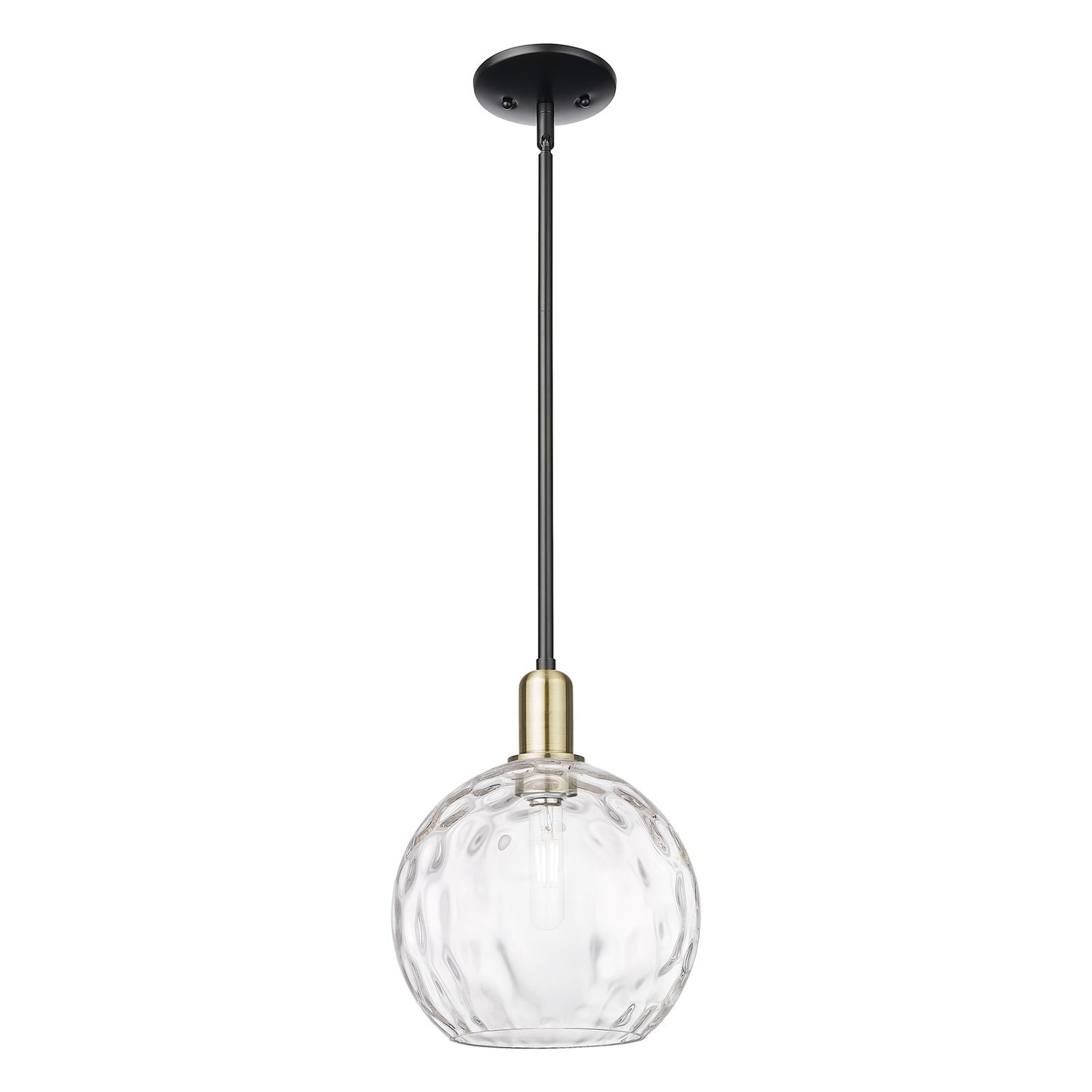 Innovations Athens 10in 1-Light Mini Pendant | Industrial Black Antique Brass and Clear Water Glass | Kitchen Island & Dining | Model 716-1S-BAB-G1215-10