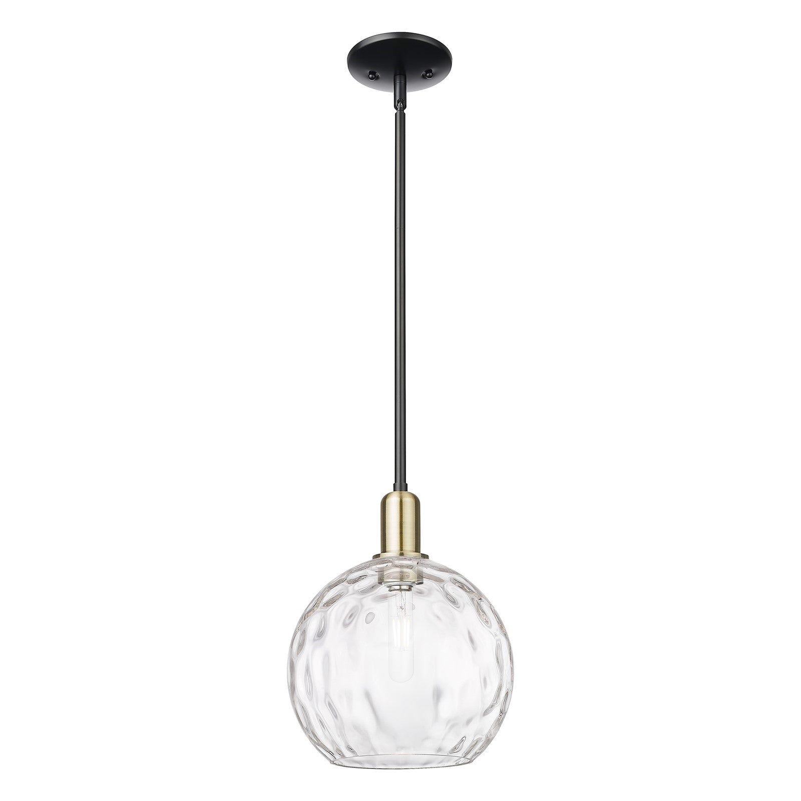 Innovations Athens 10in 1-Light Mini Pendant | Industrial Black Antique Brass and Clear Water Glass | Kitchen Island & Dining | Model 716-1S-BAB-G1215-10