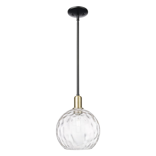Innovations Athens 10in 1-Light Mini Pendant | Industrial Black Antique Brass and Clear Water Glass | Kitchen Island & Dining | Model 716-1S-BAB-G1215-10