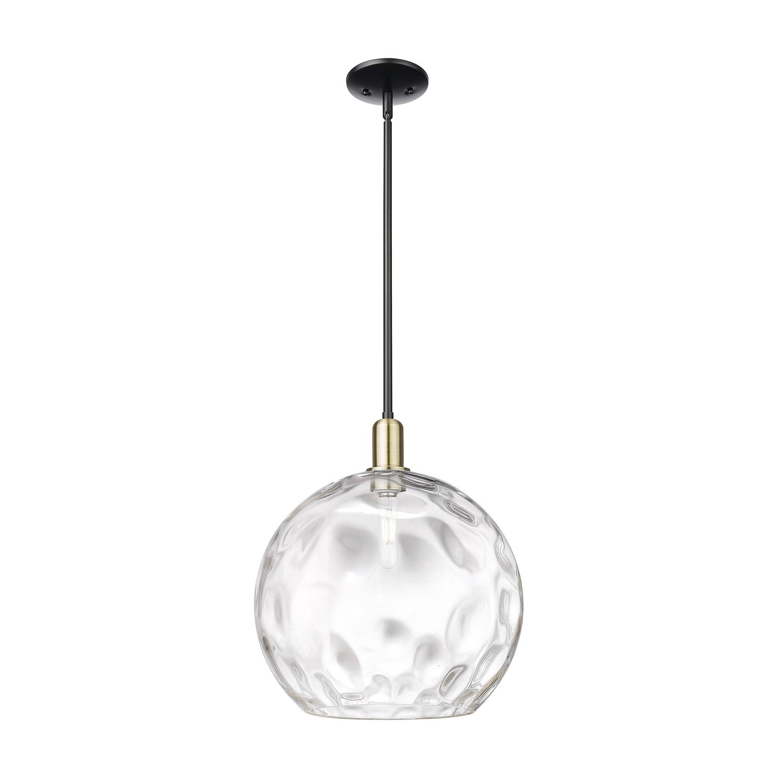 Innovations Athens 13in 1-Light Mini Pendant | Industrial Black Antique Brass and Clear Water Glass | Kitchen Island & Dining | Model 716-1S-BAB-G1215-14