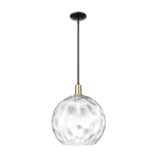 Innovations Athens 13in 1-Light Mini Pendant | Industrial Black Antique Brass and Clear Water Glass | Kitchen Island & Dining | Model 716-1S-BAB-G1215-14