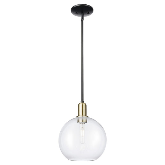Innovations Athens 10in 1-Light Mini Pendant | Industrial Black Antique Brass and Clear Glass | Kitchen Island & Dining Room | Model 716-1S-BAB-G122-10