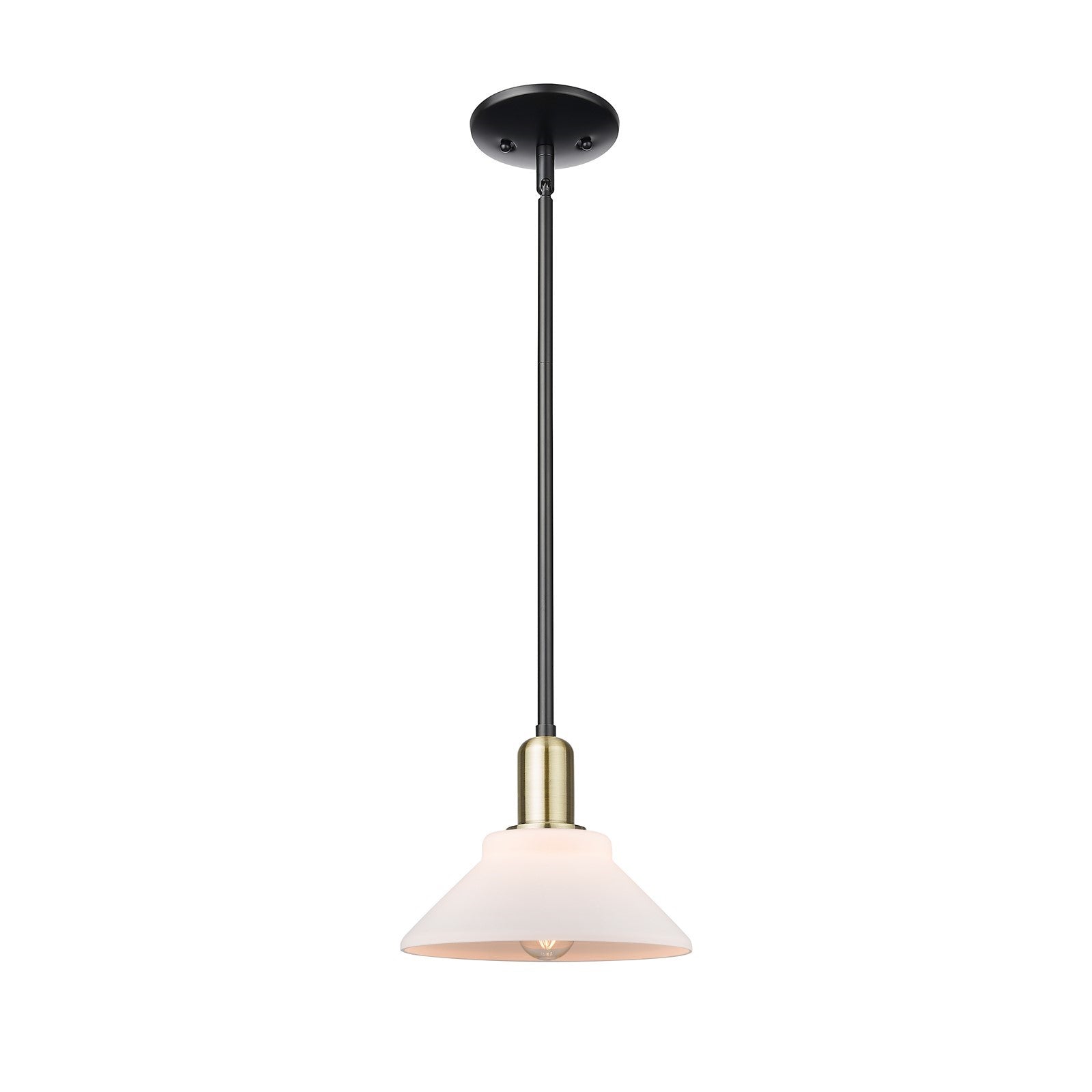 Innovations Orwell 1-Light Mini Pendant | Industrial Black Antique Brass and Matte White Glass | Kitchen Island & Dining Room | Model 716-1S-BAB-G131