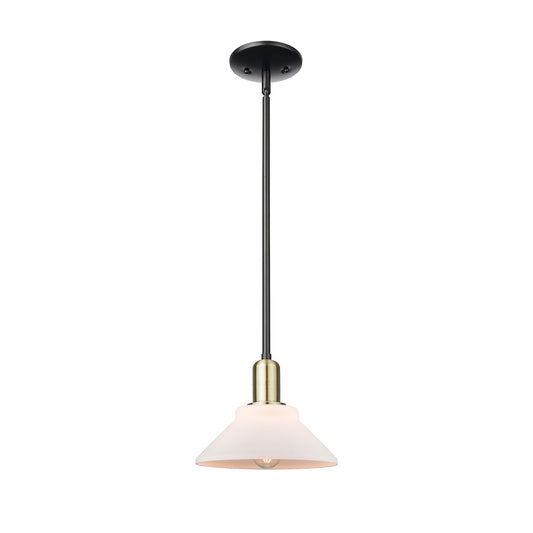 Innovations Orwell 1-Light Mini Pendant | Industrial Black Antique Brass and Matte White Glass | Kitchen Island & Dining Room | Model 716-1S-BAB-G131