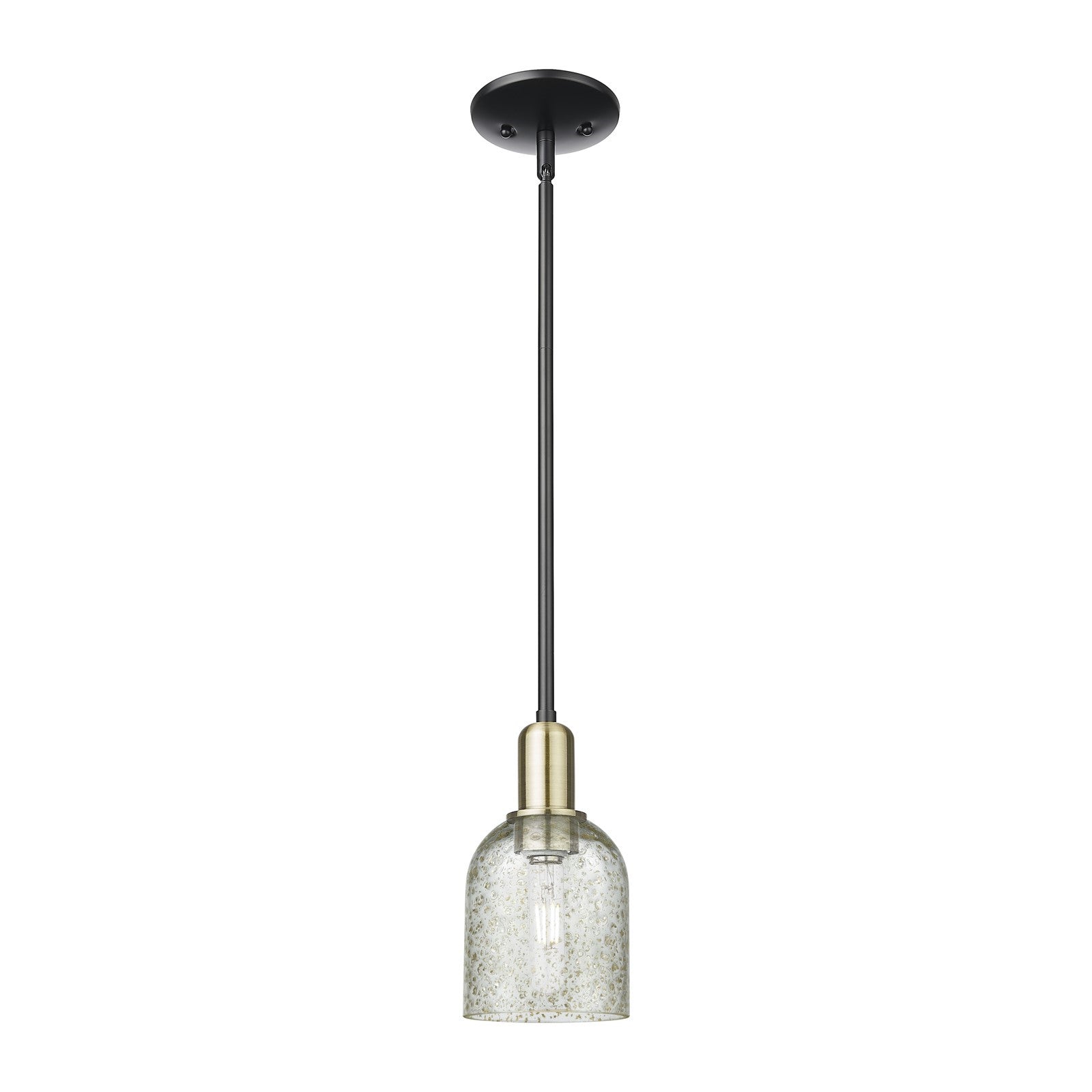 Innovations Caledonia 5in 1-Light Mini Pendant | Industrial Black Antique Brass and Mica Glass | Kitchen Island & Dining Room | 5 | Model 716-1S-BAB-G259