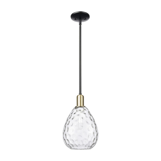 Innovations Waverly 8in 1-Light Mini Pendant | Industrial Black Antique Brass and Clear Glass | Kitchen Island & Dining Room | Model 716-1S-BAB-G372