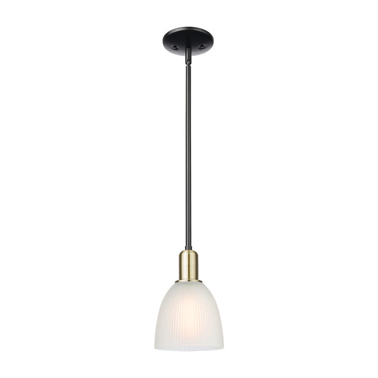 Innovations Castile 6in 1-Light Mini Pendant | Industrial Black Antique Brass and White Glass | Kitchen Island & Dining Room | 6 x | Model 716-1S-BAB-G381