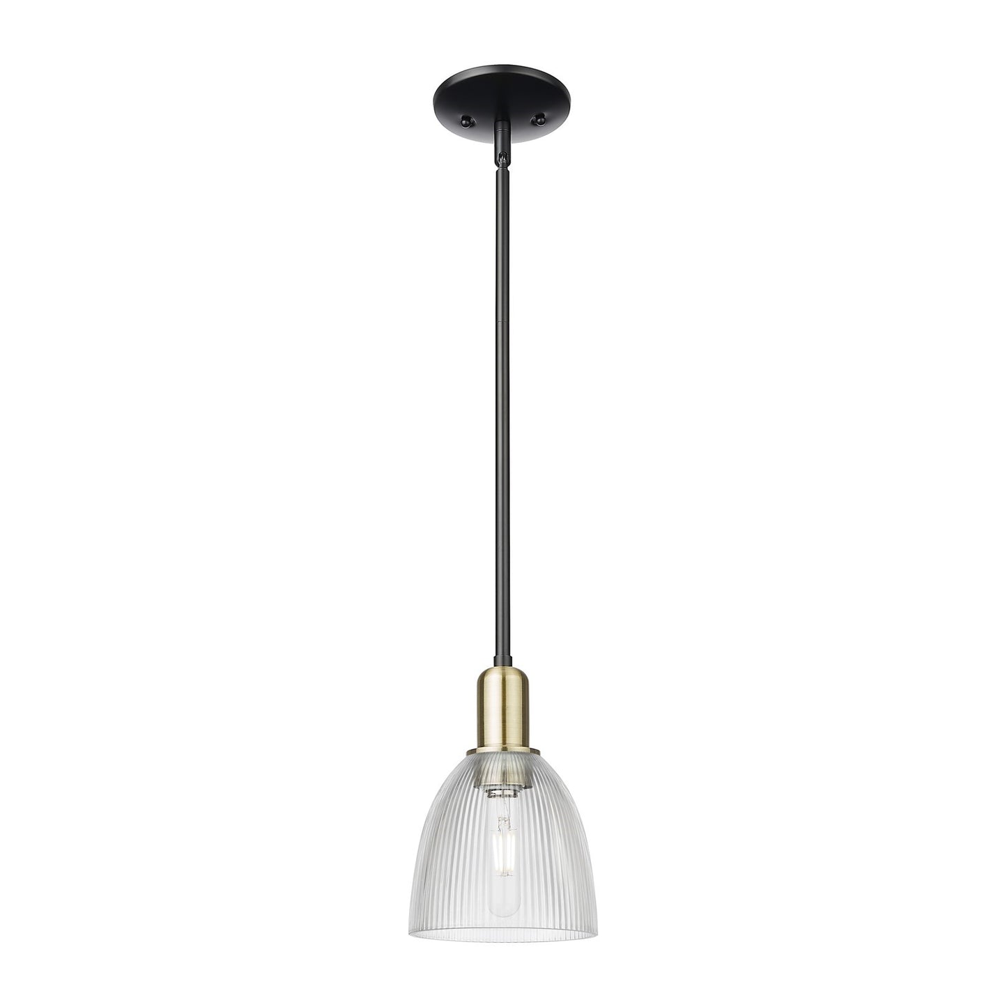 Innovations Castile 6in 1-Light Mini Pendant | Industrial Black Antique Brass and Clear Glass | Kitchen Island & Dining Room | 6 x | Model 716-1S-BAB-G382