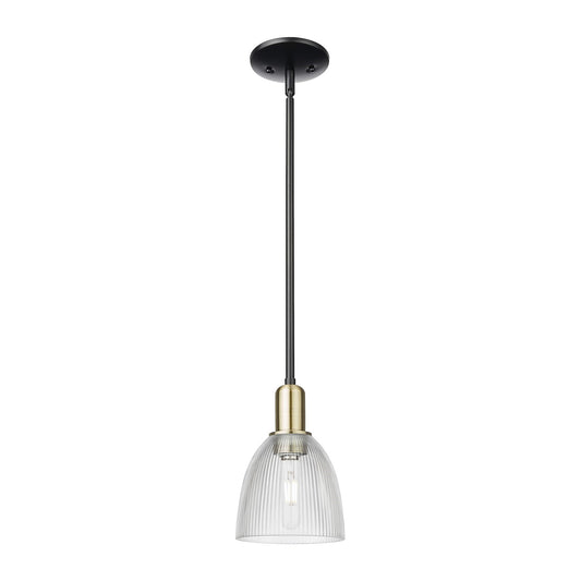 Innovations Castile 6in 1-Light Mini Pendant | Industrial Black Antique Brass and Clear Glass | Kitchen Island & Dining Room | 6 x | Model 716-1S-BAB-G382