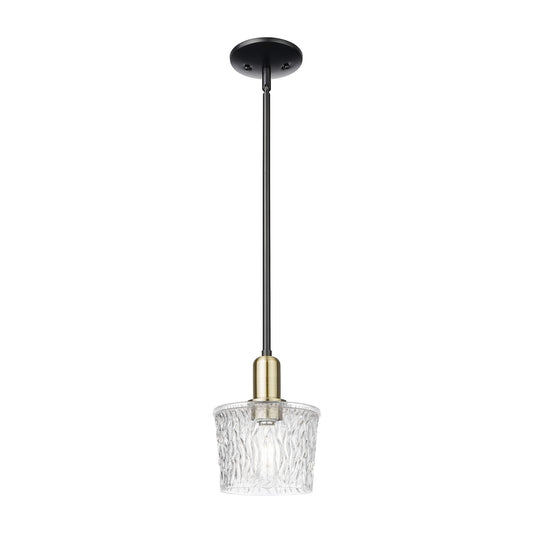 Innovations Niagara 7in 1-Light Mini Pendant | Industrial Black Antique Brass and Clear Glass | Kitchen Island & Dining Room | Model 716-1S-BAB-G402