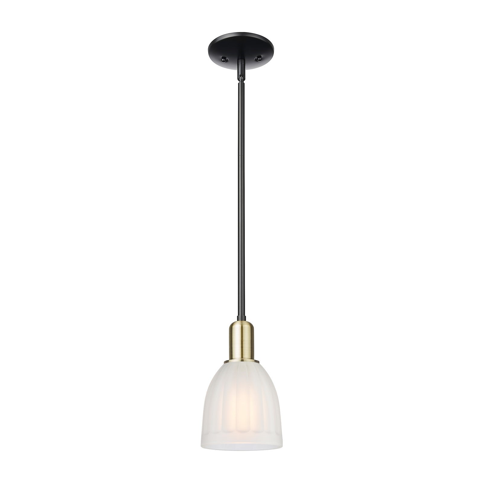 Innovations Brookfield 6in 1-Light Mini Pendant | Industrial Black Antique Brass and White Frosted Glass | Kitchen Island & Dining | Model 716-1S-BAB-G441