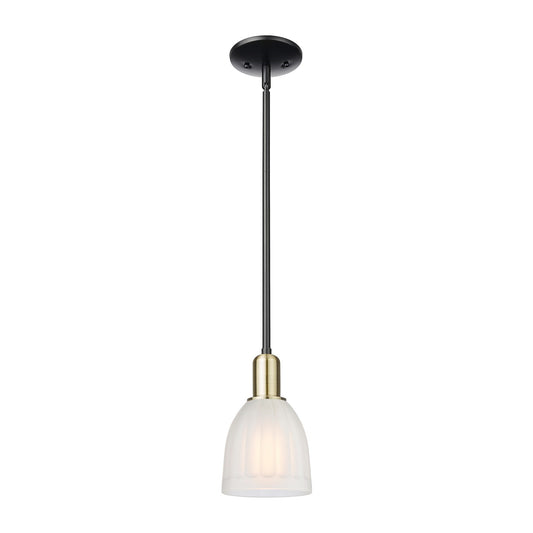 Innovations Brookfield 6in 1-Light Mini Pendant | Industrial Black Antique Brass and White Frosted Glass | Kitchen Island & Dining | Model 716-1S-BAB-G441