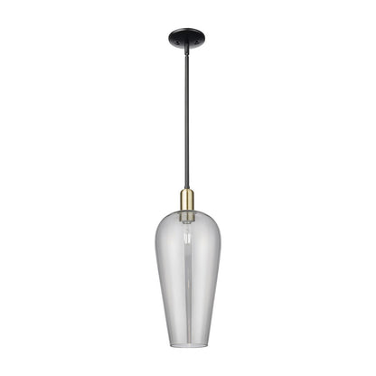 Innovations Chelsea 1Lt 8" Stem Mini Pendant, BKBS/Smoke - 716-1S-BAB-G456-8SM