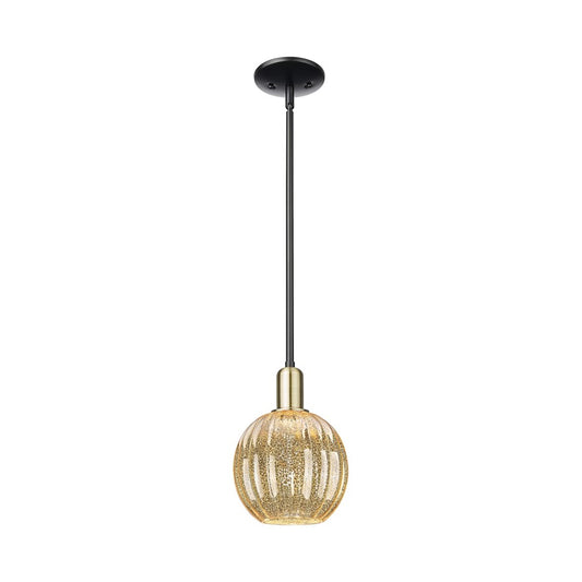 Innovations Preston 1Lt 7" Globe Stem Mini Pendant, BKS/MC - 716-1S-BAB-G458-7ME