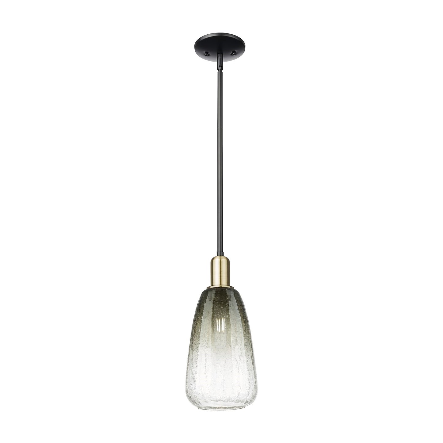 Innovations Brookhaven Almond 6in 1-Light Mini Pendant | Industrial Black Antique Brass and Slate Glass | Kitchen Island | 6 x | Model 716-1S-BAB-G480-6SL