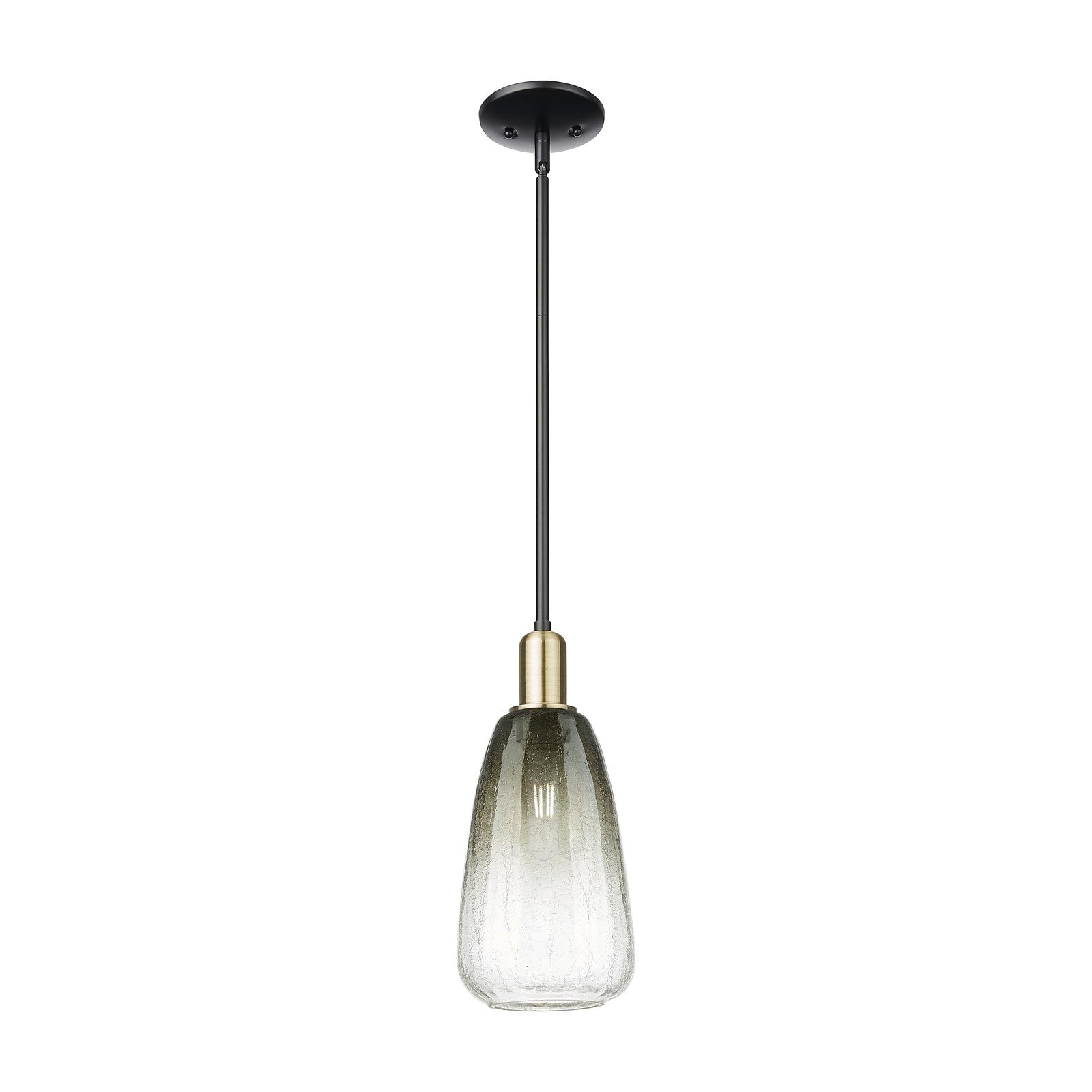 Innovations Brookhaven Almond 6in 1-Light Mini Pendant | Industrial Black Antique Brass and Slate Glass | Kitchen Island | 6 x | Model 716-1S-BAB-G480-6SL