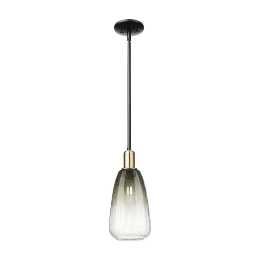 Innovations Brookhaven Almond 6in 1-Light Mini Pendant | Industrial Black Antique Brass and Slate Glass | Kitchen Island | 6 x | Model 716-1S-BAB-G480-6SL