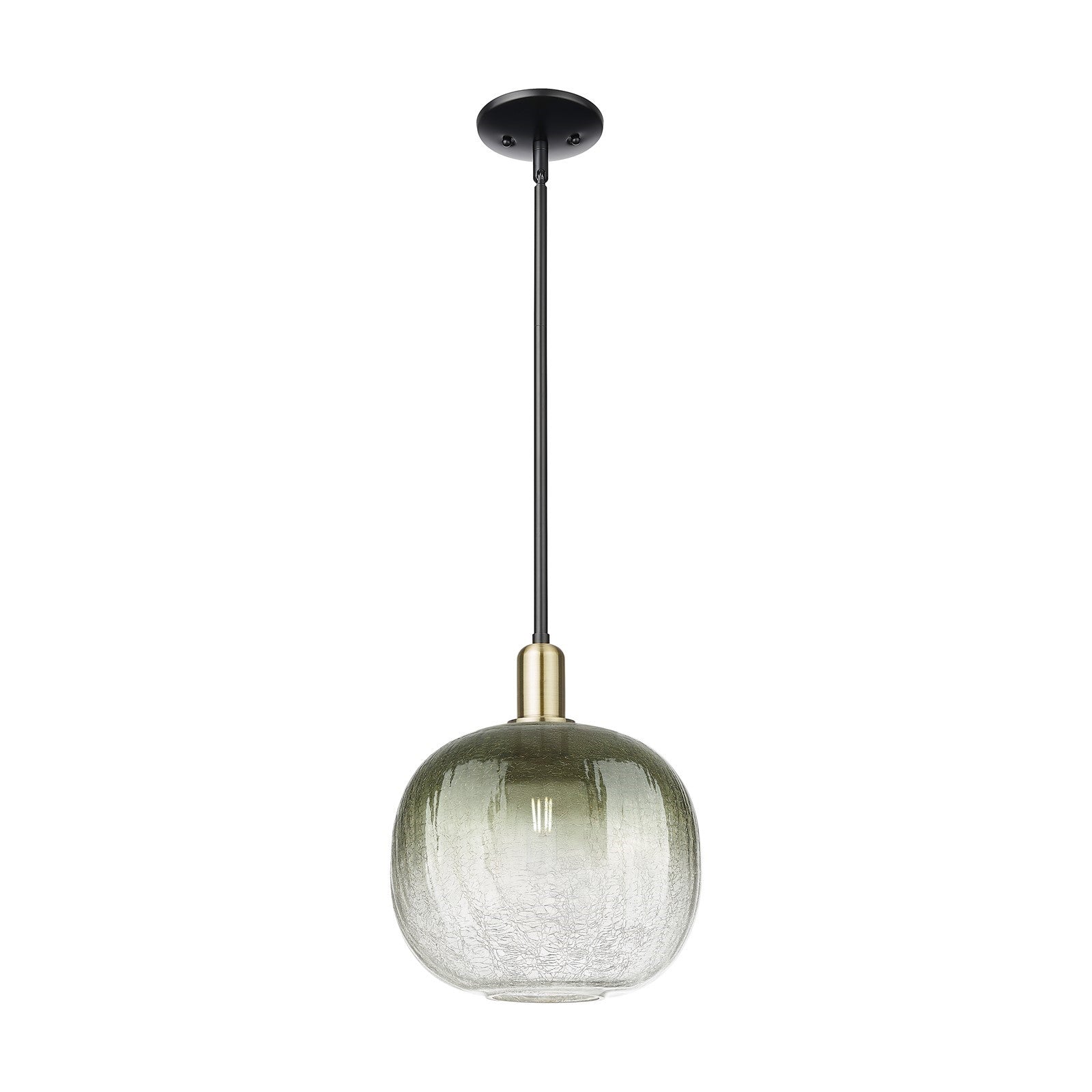 Innovations Brookhaven Sphere 10in 1-Light Mini Pendant | Industrial Black Antique Brass and Slate Glass | Kitchen Island & | Model 716-1S-BAB-G481-10SL
